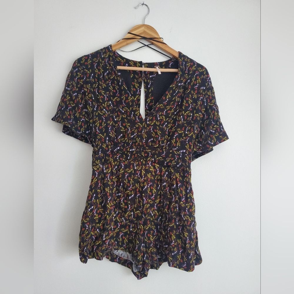 Free people meet Virginia Romper fall leaf print womens size 4